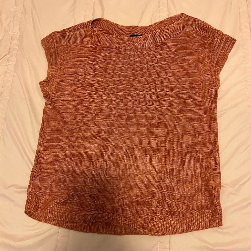 talbots orange sleeveless top